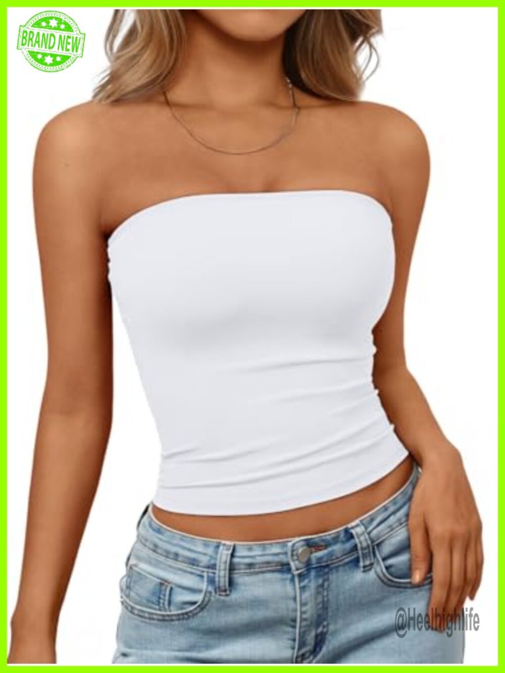 Women's Strapless Bandeau Crop Top Sleeveless Tube Top Y2K